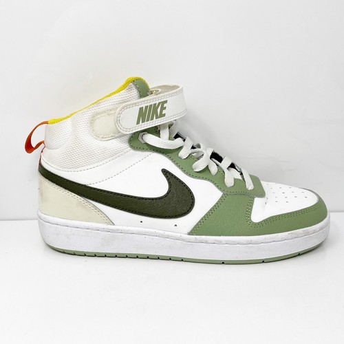 Nike Boys Court Borough Mid 2 FV3649-171 White Basketball Shoes Sneakers Sz 6.5Y