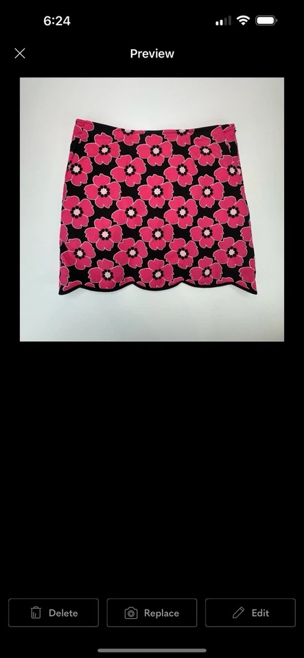 Mujer Golftini Negro y Rosa Elastizado Floral Algodón Skort Golf Tenis Talla 6 Foto 2 de 4