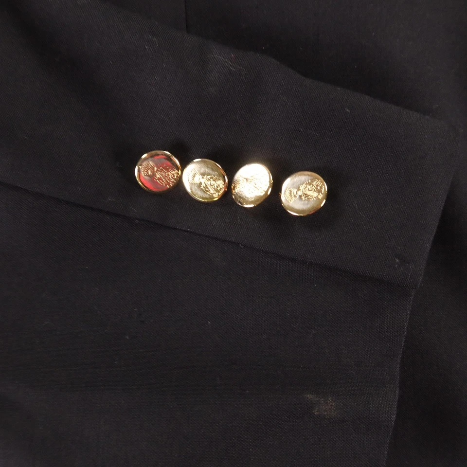 Chaqueta John Ashford M 43R Azul 100% Lana Lúpulo Abrigo Deportivo Botón Dorado Clásico Foto 4 de 4