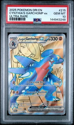 Pokemon Cynthia's Garchomp Ex Destined Rivals Ultra Rare #215 PSA 10 Gem Mint