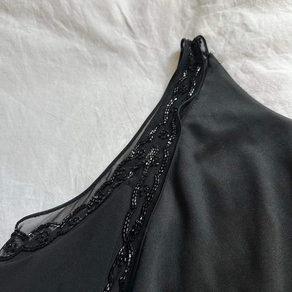 Rimini черный платье с бисером отделки и низкой спине женское вечернее платье - Изображение 4 из 4