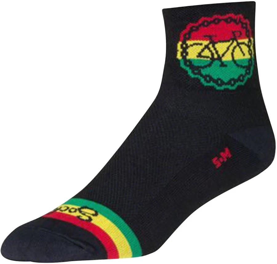 SockGuy Classic Socks Ankle Socks Large/XL Black/Rasta