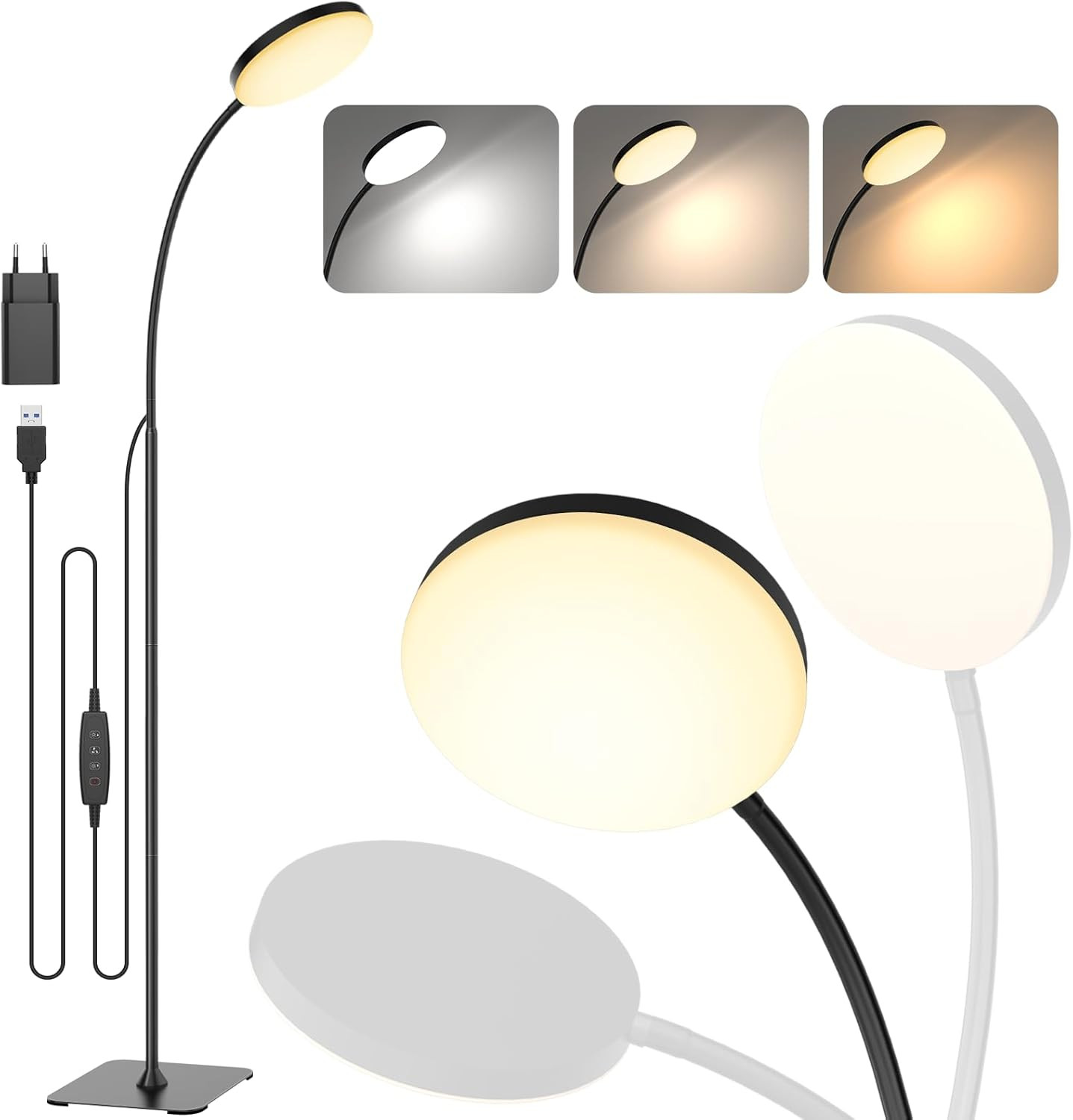 Lampada da Terra per Bambini e Studio: 160 LED Protezione Occhi - 1