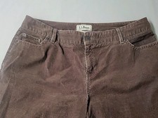Womens LL Bean Corduroy Pants Size 16 Straight Leg Brown 0JQX8