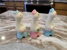 Set of 3 Shawnee Pottery Pink Blue Pie Bird Vent Mid Century 5” Pillsbury MINT