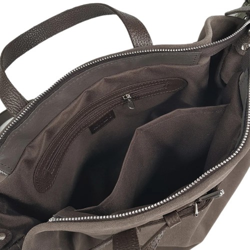 Handtasche Schultertasche Handtasche Damen echt Leder braun Wildleder - Bild 3 von 17