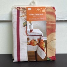 New Fall Thanksgiving Fabric Tablecloth Rectangular Pumpkins 52  x70  Autumn