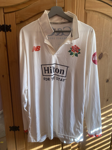 Tom Bruce Lancashire CCC Matchworn Signed Shirt - Picture 2 of 5