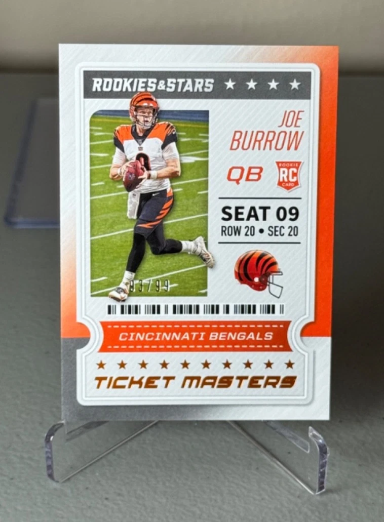 Joe Burrow Panini Rookies & Stars Ticket Masters #11 Orange