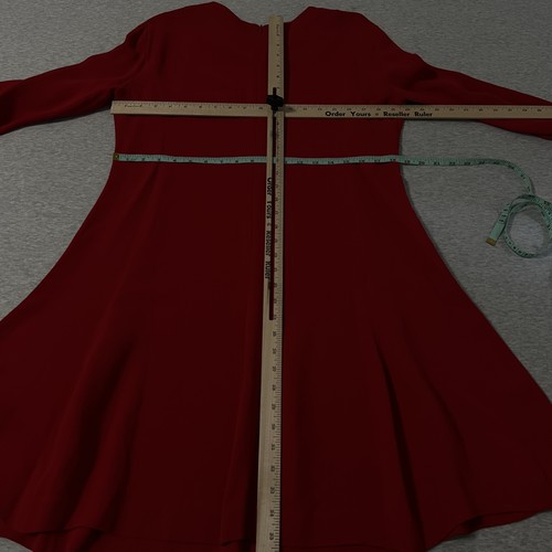 Vestido Massimo Dutti Mujer Talla 12 Rojo Manga Larga Cambio Godet Acampanado Viscosa Nuevo con Etiquetas - Imagen 7 de 14