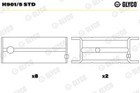 Kurbelwellenlager Glyco H901/5 STD FüR Rekord Manta Opel Ascona Aluminium CC V87