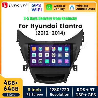 4+64G Android15 CarPlay Car Stereo Radio GPS Navi RDS For Hyundai Elantra 12-14