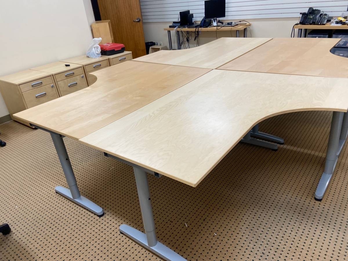 BIRCH IKEA GALANT CORNER DESKS price is per table PICK UP ONLY NO