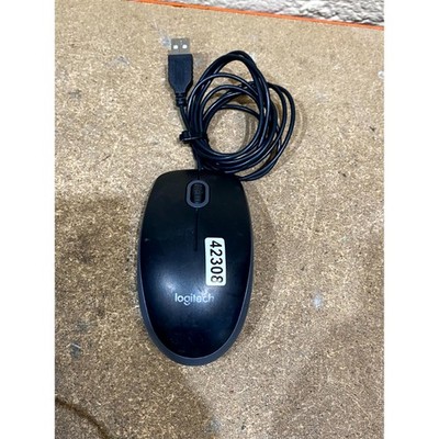Logitech B100 M-U0026 Optische Maus Schwarz Kabelgebunden USB Scrollrad 3 Tasten für PC