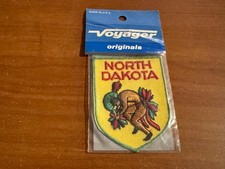 Vintage North Dakota Souvenir Travel Patch, Native American Dancer, by Voyager