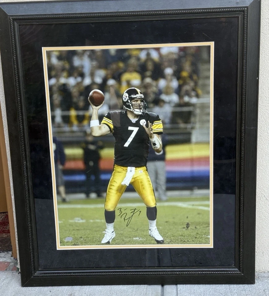 Установленный воспоминания Бен Ротлисбергер подпись 16 x 20 фото в рамке гравированная табличка с именем - Изображение 4 из 4