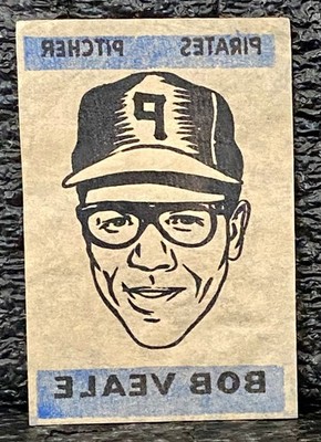 1965 Topps Baseball Transfers Bob Veale Pittsburg Pirates - many others listed.