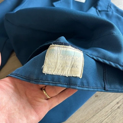 VINTAGE 80s | Aero Mode Blue Mechanic Work Shop Jacket sz S image 5
