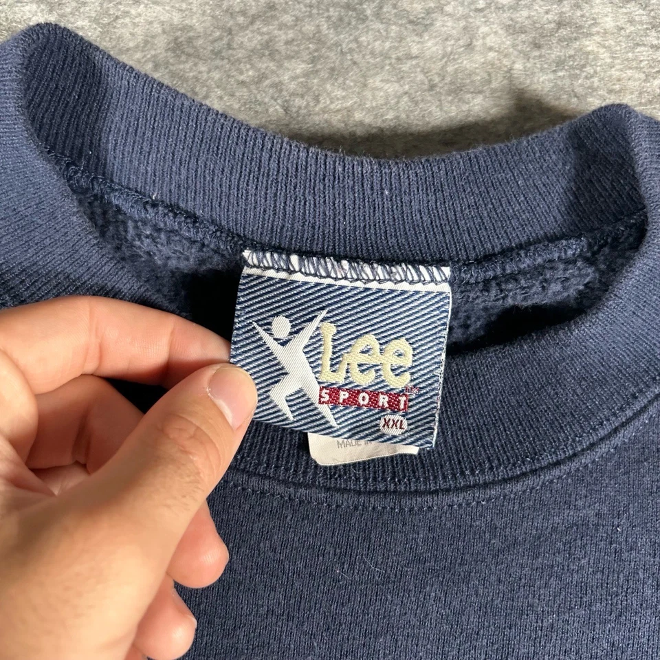 Sudadera De Colección England Patriots Para Hombres XXL Azul Marino Años 90 1998 Casco AOP Crew Foto 4 de 4