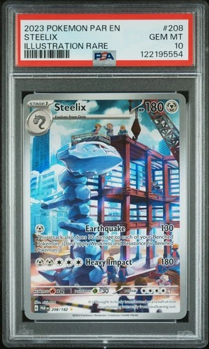 2023 POKEMON PAR EN-PARADOX RIFT ILLUSTRATION RARE #208 STEELIX PSA 10