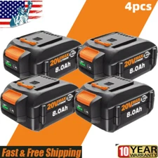 4PACK For WORX 20V 8.0Ah Battery Extend Lithium-Ion WA3525 WA3575 WA3520 US