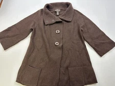 Fenn Wright Manson Cardigan Sweater Womens XL Lambswool Angora Brown