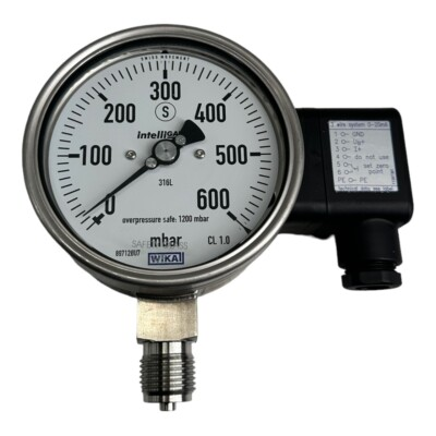 #ad #ad WIKA PGT23.100 Manometer mit Ausgangssignal G1 2 unten 0 600mbar EUR 599.99
