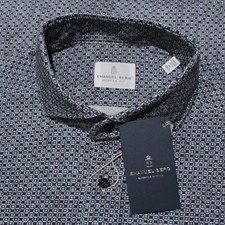 Emanuel Berg NWT Marseille Casual Button Down Shirt Size 41 16 M/L Blue / Gray