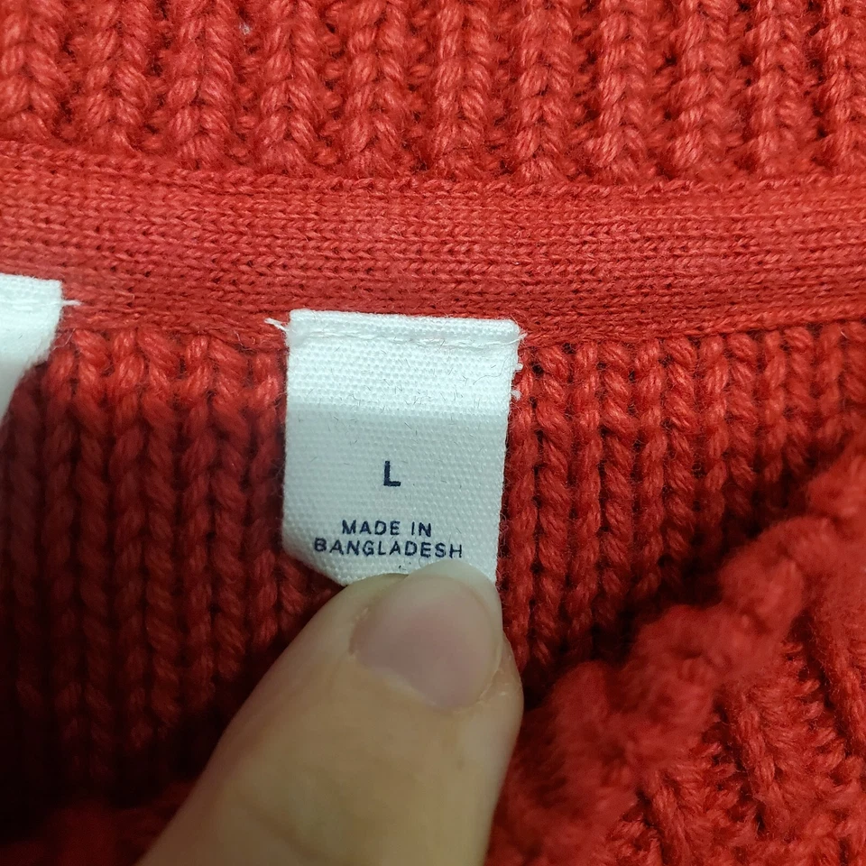 Vestido suéter infantil Gap meninas grande moderno malha de cabo vermelho festa de inverno feriado - Imagem 4 de 4