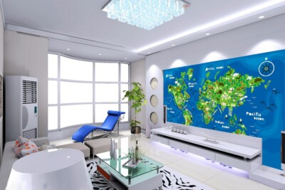 3D Animal World Map G3839 Wallpaper Wall Murals Removable Self-adhesive Honey