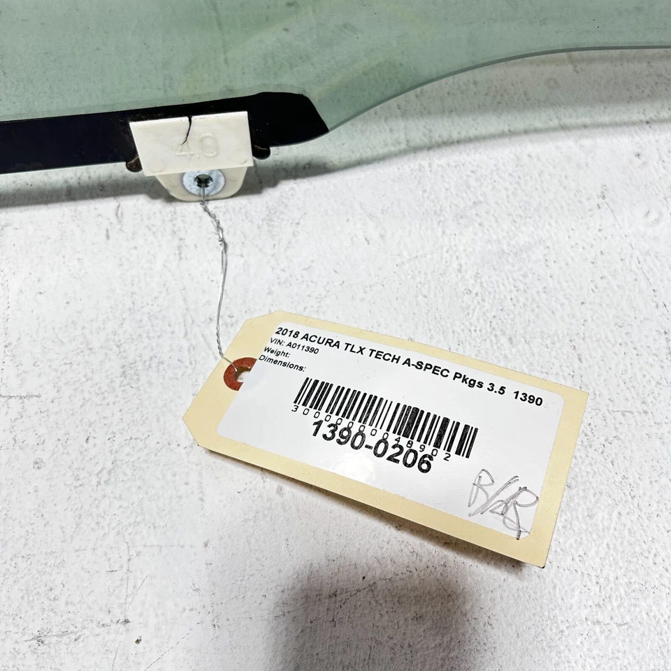 Rear Right Passenger Side Glass Window Acura TLX 2015-2020 OEM - Image 2 of 4