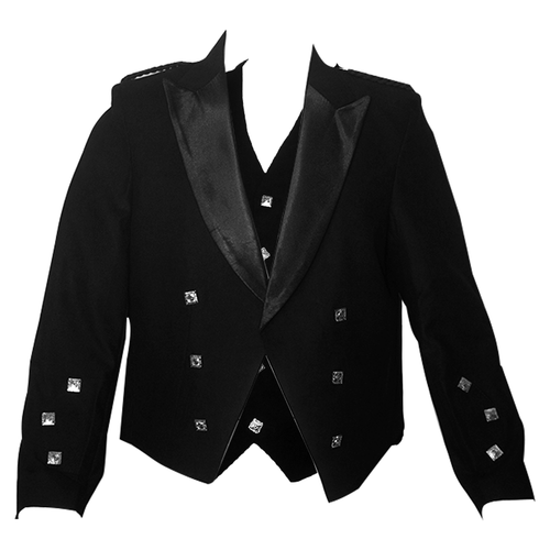Men Fashion Prince Charlie Coat Jacket with Vest Traditional Scottish Utility - Picture 6 of 6