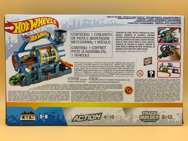 Hot Wheels City Turbo Jet Car Wash Track Builder Set w Police
