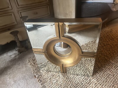 John Richard- Gold Reflection Mirror Encased on Marble Base