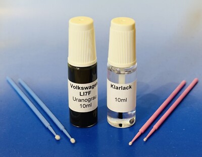 Lackstift-Set VW Volkswagen LI7F / I7F Uranograu , 2 x 10ml + 4 Lacktupfer