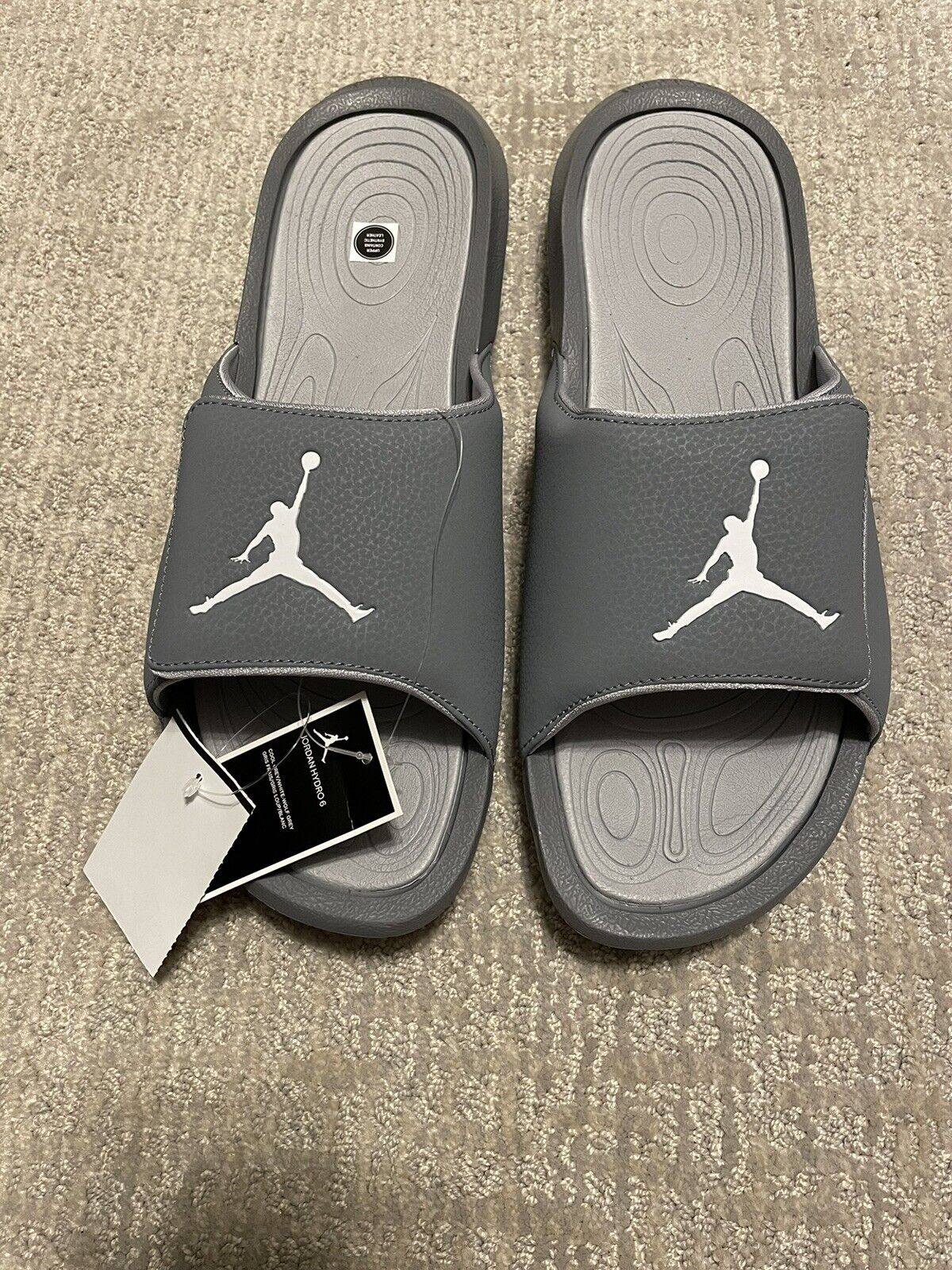 Nike Air Jordan Hydro 6 Cool Grey Slides Sandals Men's Size 10 ASA College: Florida