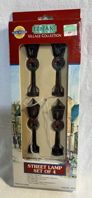 Lemax Village Collection Miniature Decorative Street Lamp Set of 4 NIB VTG 1992 