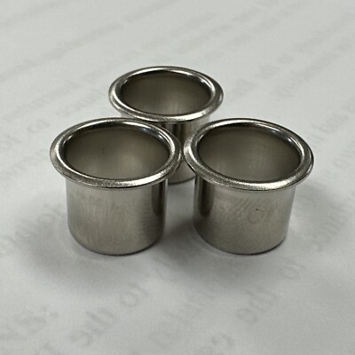 3- DRUM AIR Vent Grommet (Fits 60 s-80 s Ludwig)& Others 7/16x 5/16  Chrome