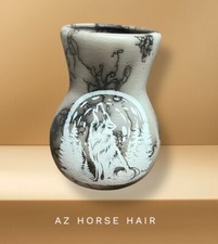 Wolf Navajo Etched Horse Hair Pottery By Artist Yellowhorse made in USA