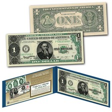 Billete de un dólar del Tesoro de la Guerra Civil Edwin Stanton de 1891 diseñado en un moderno $1