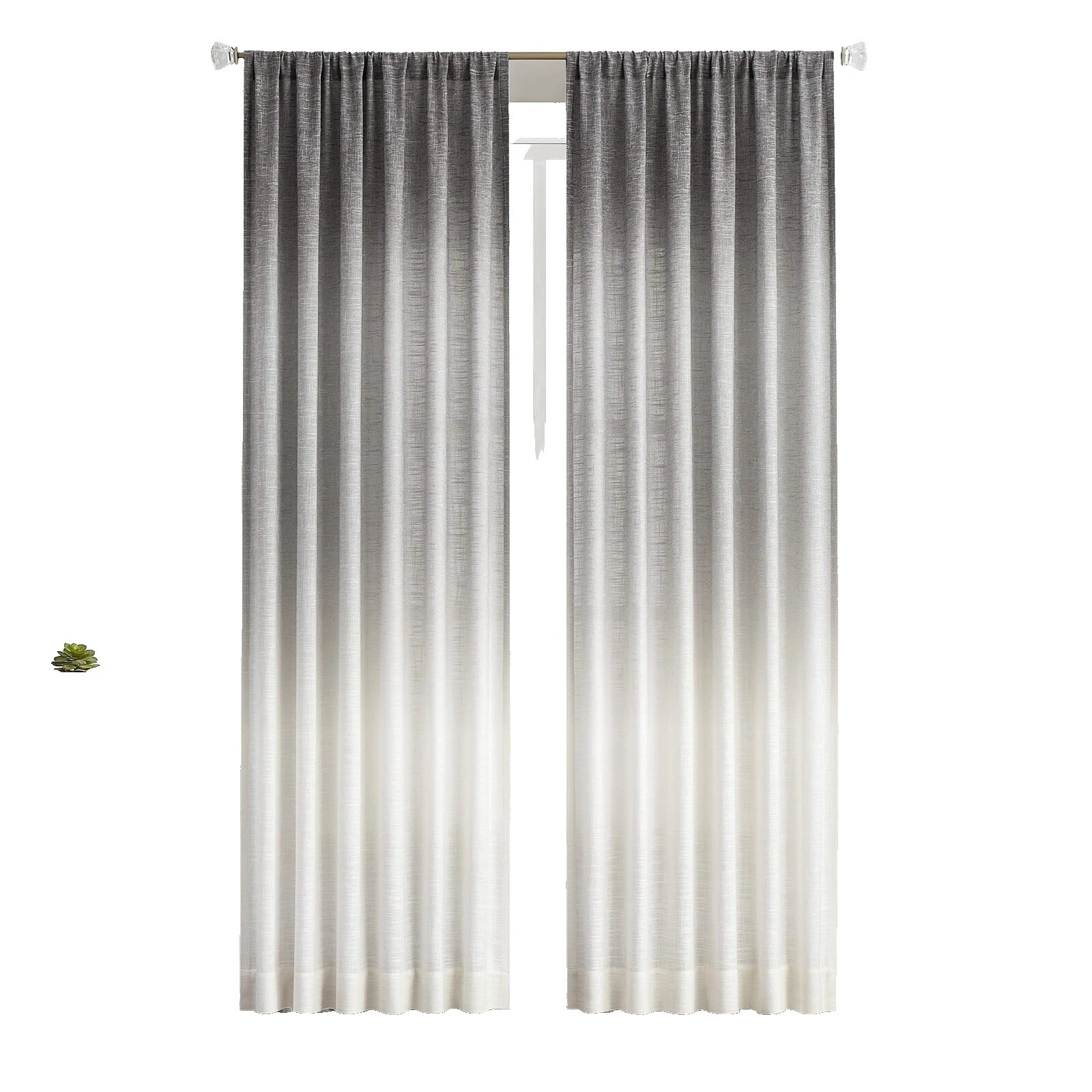 Rayón Cortinas de ventana de patrón Sólido