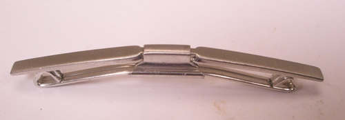 2-1/8" Plain Front, Silver Tone Vintage SWANK Collar Bar L226 - Picture 3 of 8