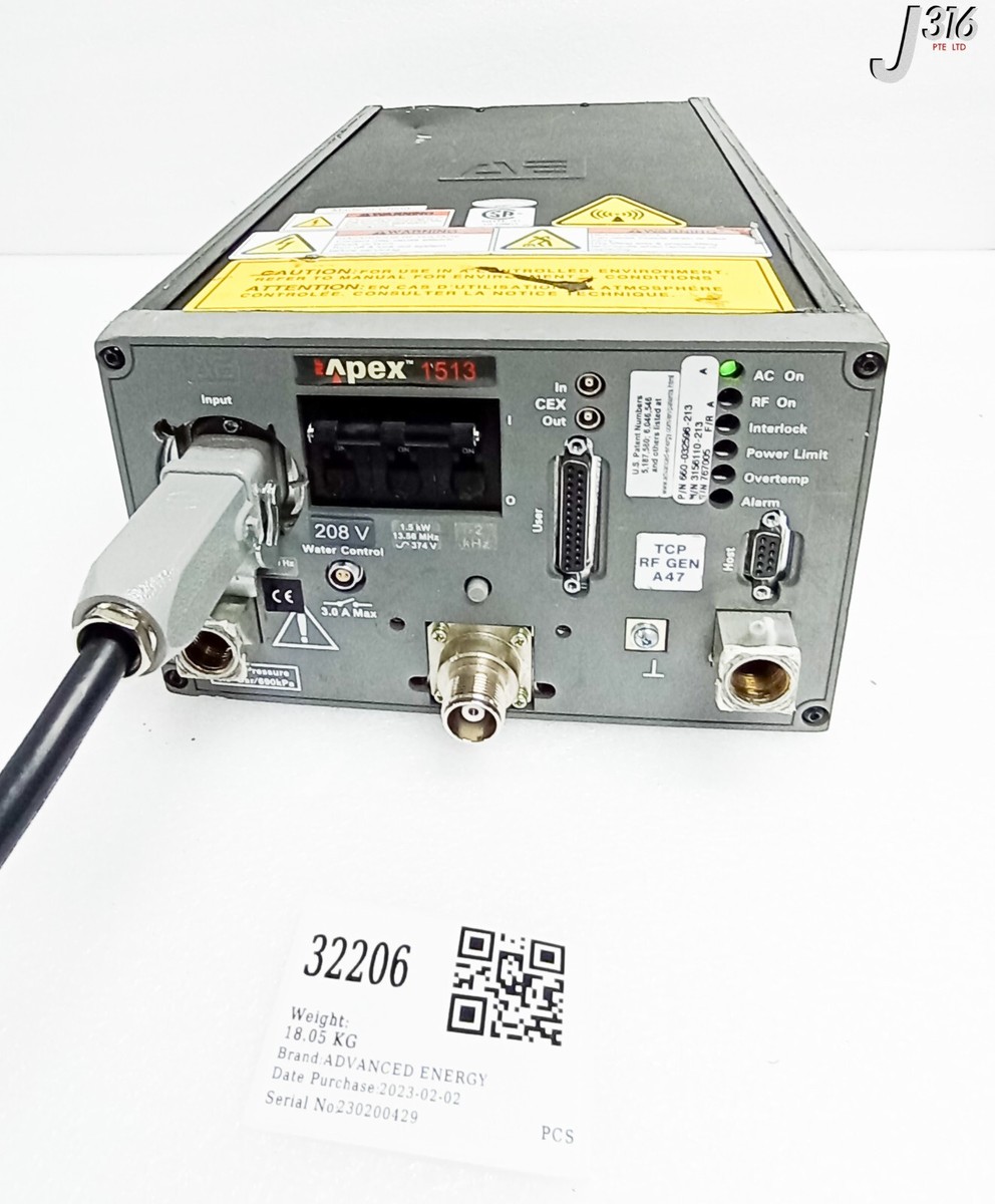 32206 ADVANCED ENERGY APEX 1513 RF GENERATOR, 660-032596-213