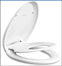 Family Toilet Seat Elongated, Built-in Elongated Baby Seat White