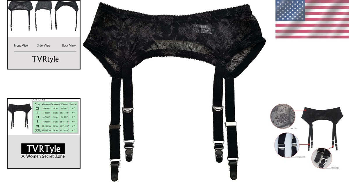 Timeless Vintage Black Garter Belt with Metal Clips for Stunning Lingerie  Looks | eBay