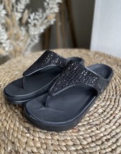 Skechers Luxe Foam black slip on sandals UK 8