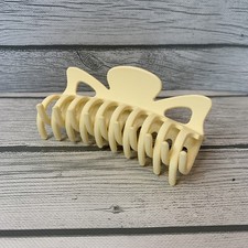 Hair Claw Clip X Large 4 1/2  Cream Color Matte Healthy Hair 90  s Crab Clip