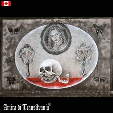 painting contemporary art modern figurative skull mirror figures woman portrait