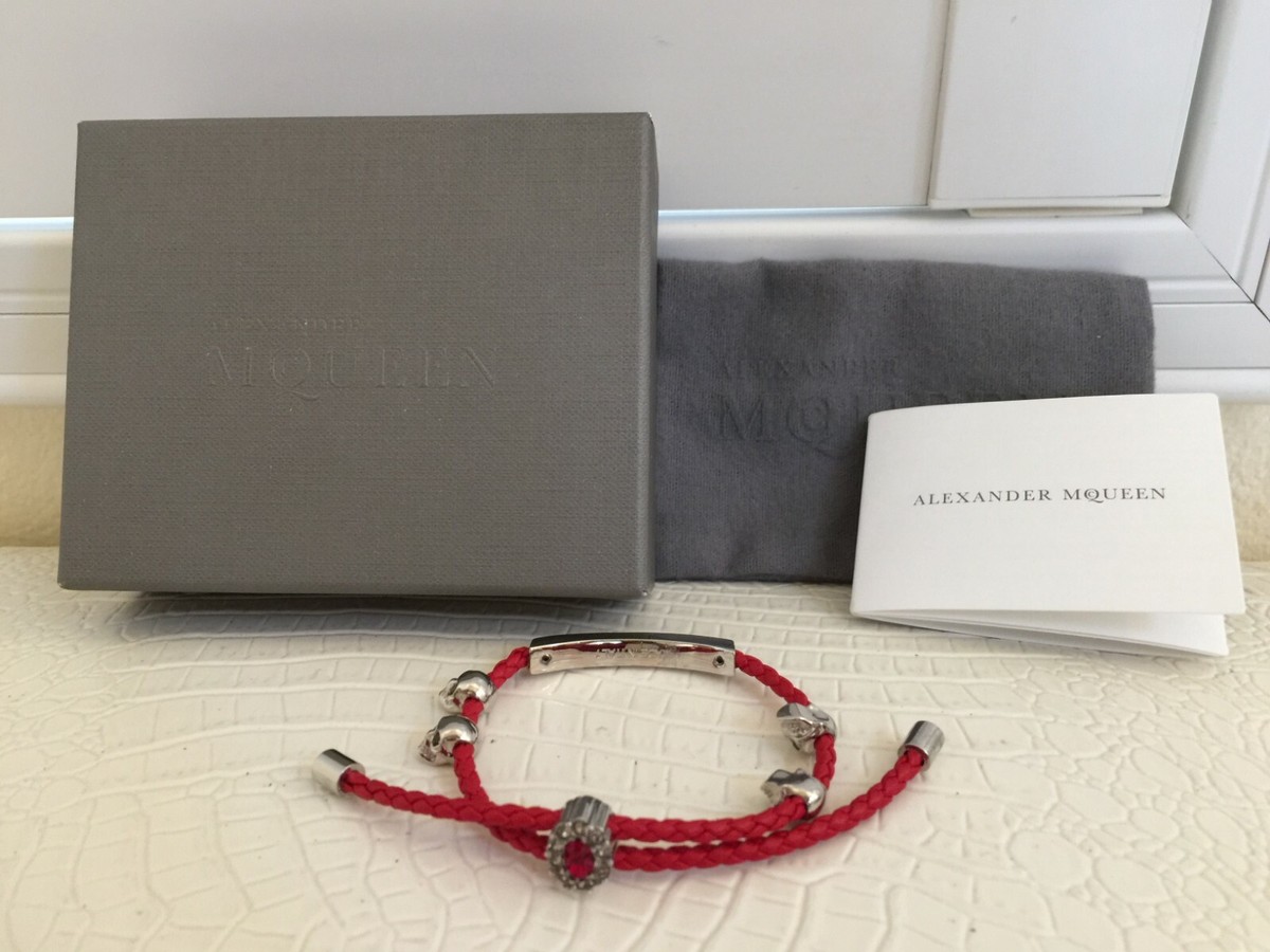 ALEXANDER MCQUEEN Nappa FRIENDSHIP SKULL BRACELET One Sz Made in