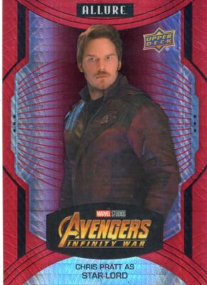 Marvel Allure SP Red Prism Base Card #145 Chris Pratt as Star-Lord